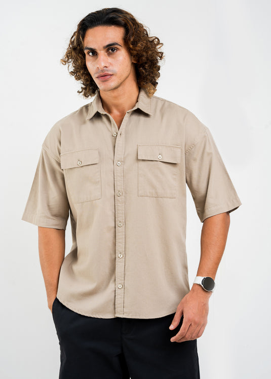 Casual Wear Oversized Double Pkt S/S Shirt