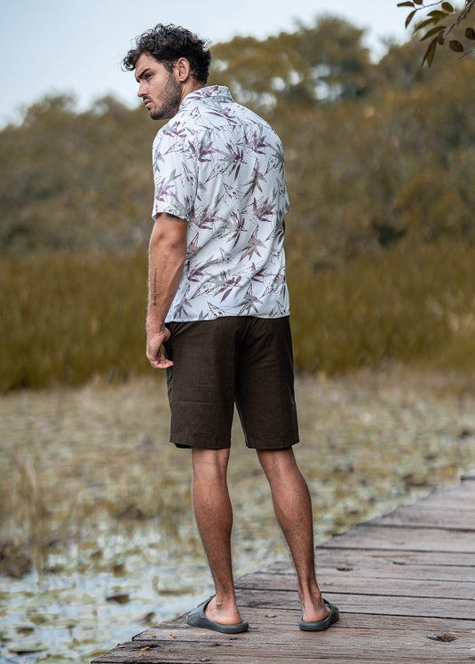 Casual Wear Printed Cuban Collar S/S Shirt