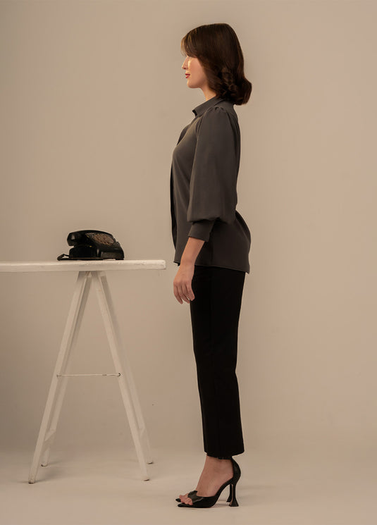 Long sleeve blouse with wide cuff