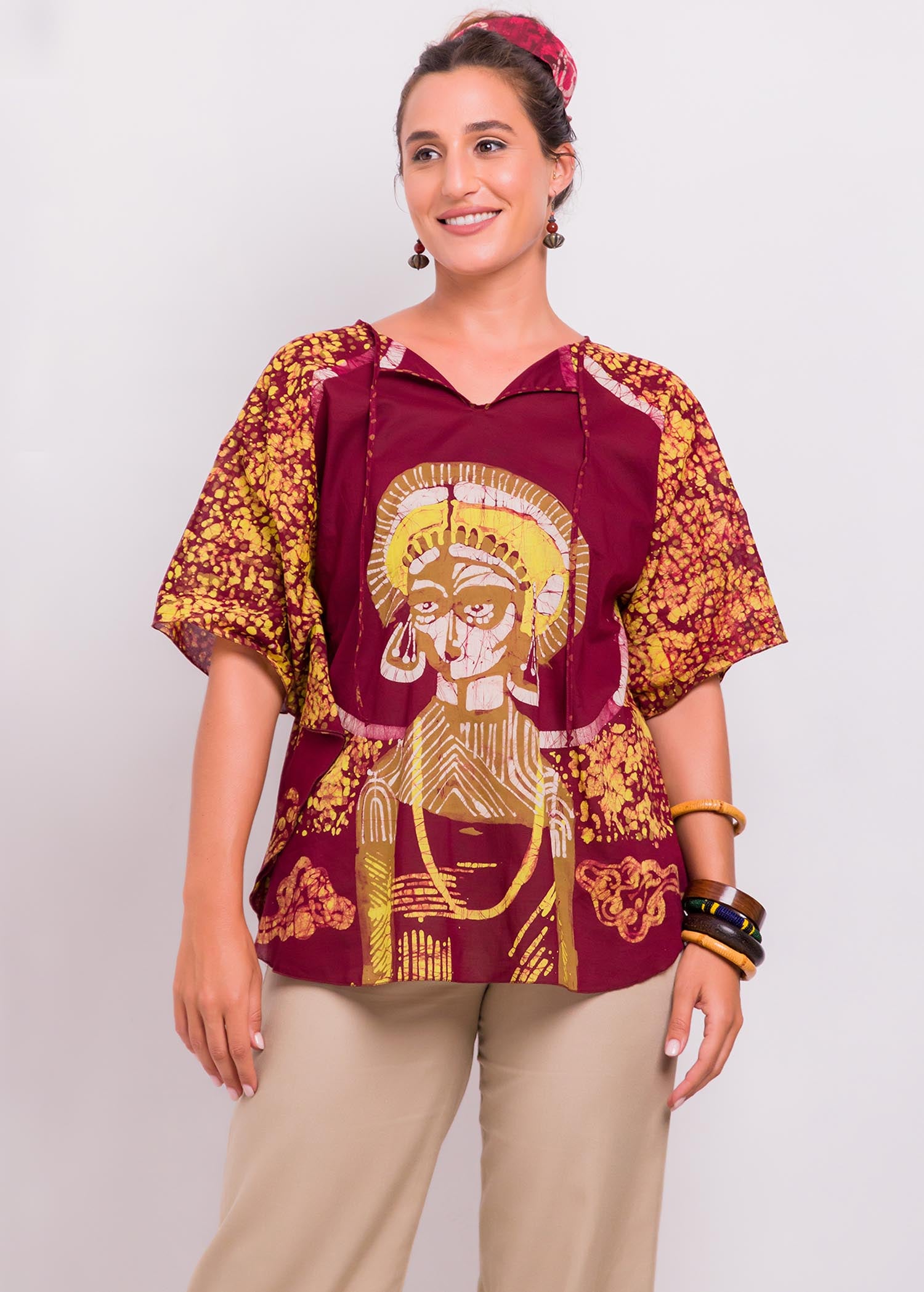 Potrait Batik Caftan Top