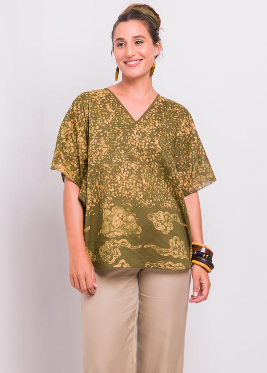 Potrait Batik Caftan Top