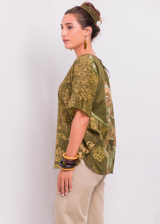 Potrait Batik Caftan Top