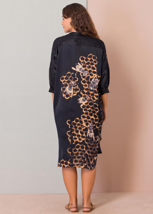 Batik bee hive printed dress