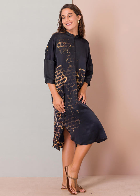 Batik bee hive printed dress