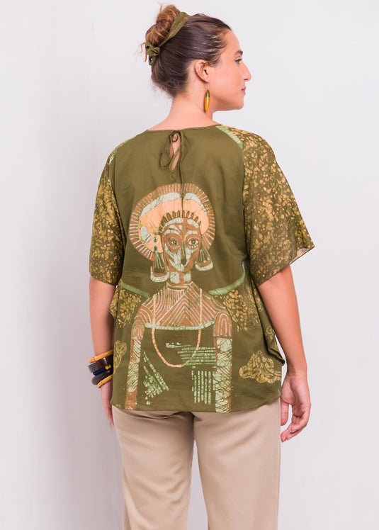 Potrait Batik Caftan Top