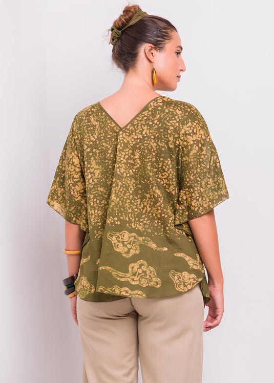 Potrait Batik Caftan Top