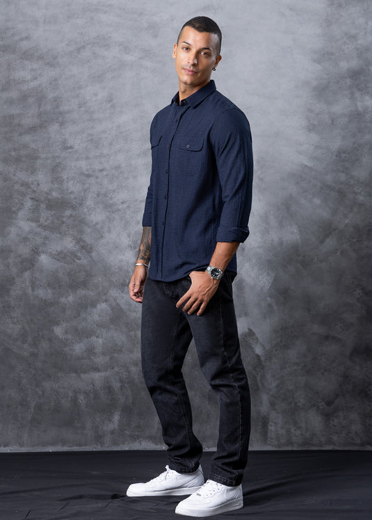 Curved Double Pkt L/S Shirt