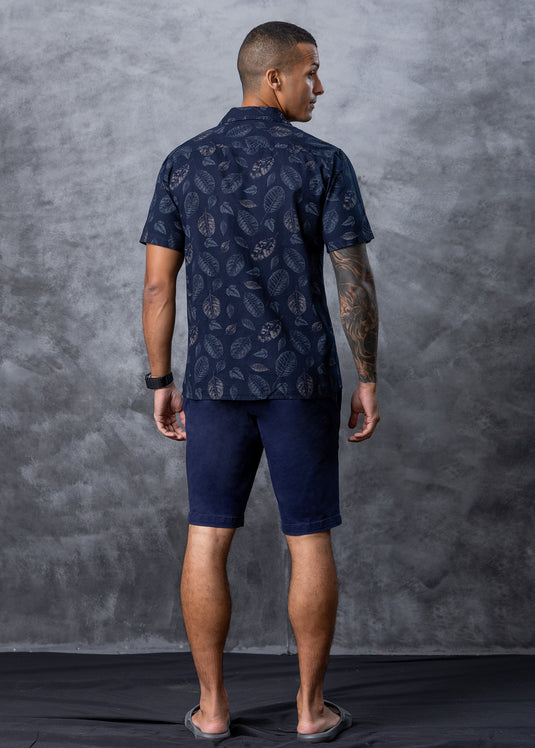 Printed Cuban  Collar S/S Shirt