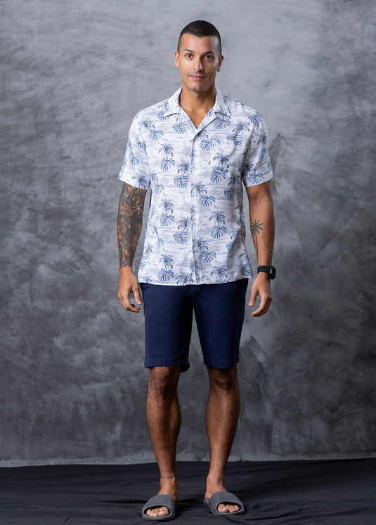 Printed Cuban Collar S/S Shirt