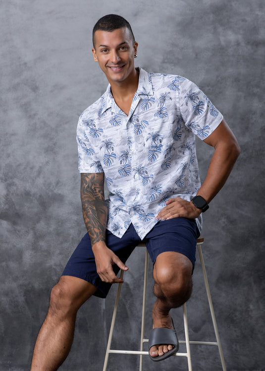 Printed Cuban Collar S/S Shirt