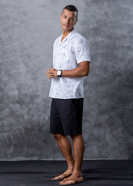 Printed Cuban  Collar S/S Shirt