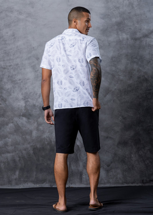 Printed Cuban  Collar S/S Shirt