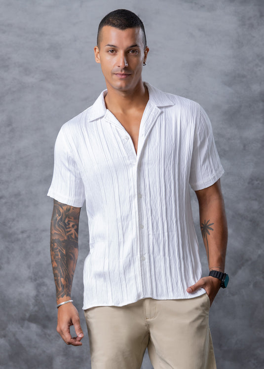 Printed Cuban Collar S/S Shirt