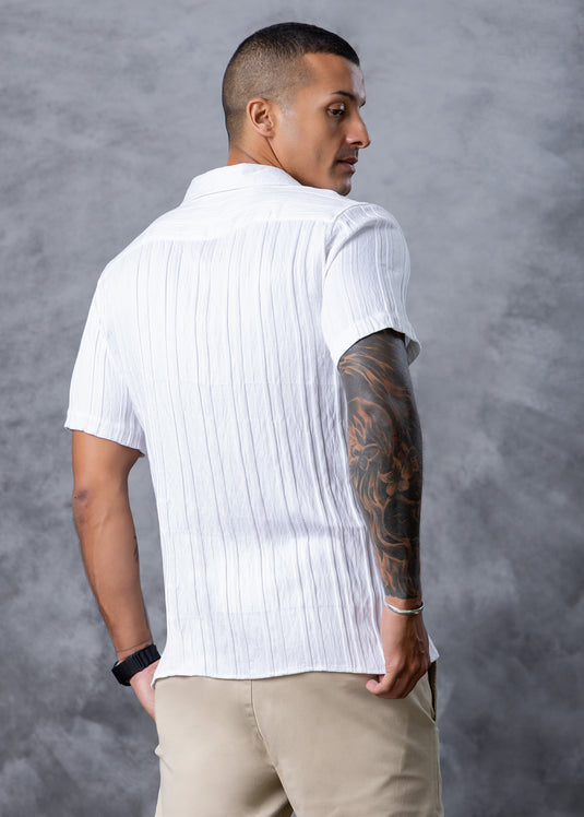 Printed Cuban Collar S/S Shirt