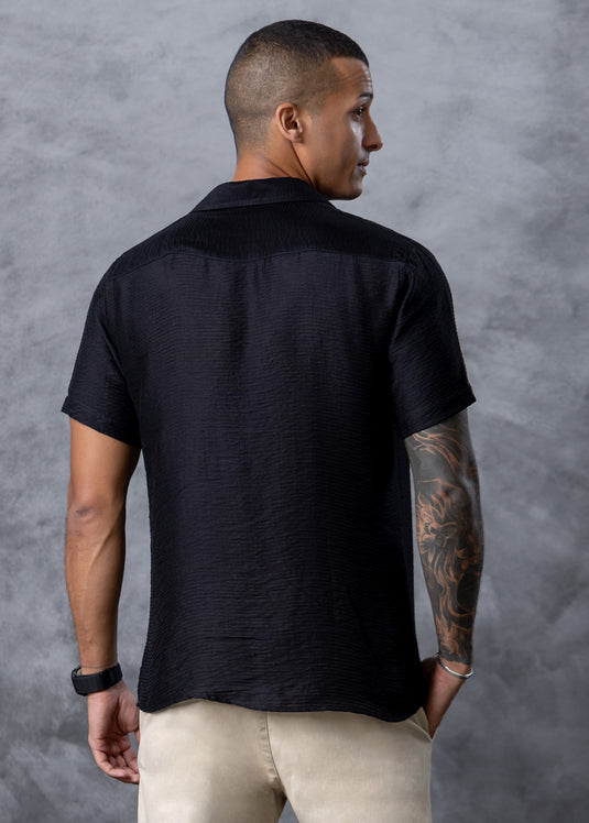 Printed Cuban Collar S/S Shirt