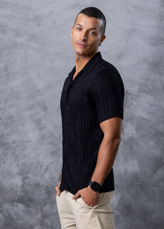 Printed Cuban Collar S/S Shirt