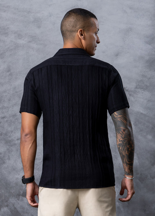 Printed Cuban Collar S/S Shirt