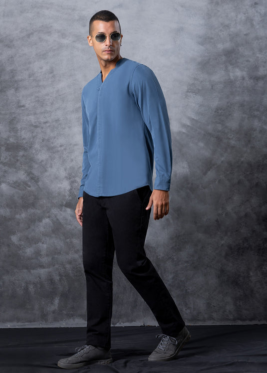 Party Wear Hidden Placket L/S Shirt