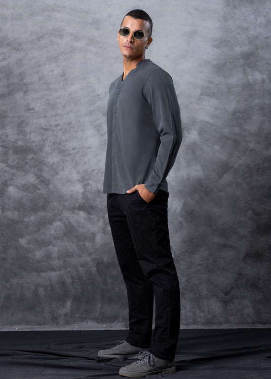 Party Wear Hidden Placket L/S Shirt