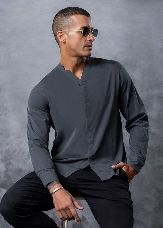 Party Wear Hidden Placket L/S Shirt