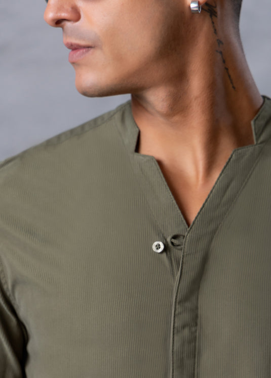 Party Wear Hidden Placket L/S Shirt