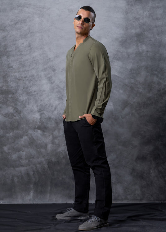 Party Wear Hidden Placket L/S Shirt