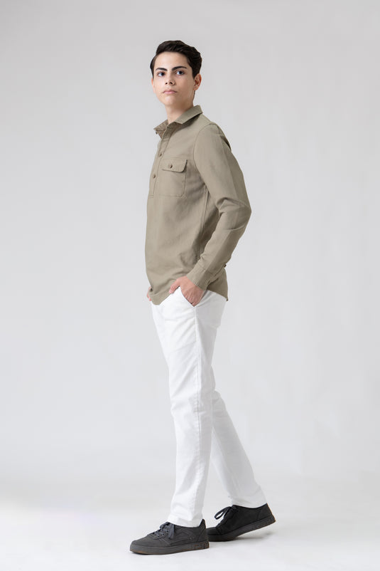 Single Pocket Long Sleeve Shirt