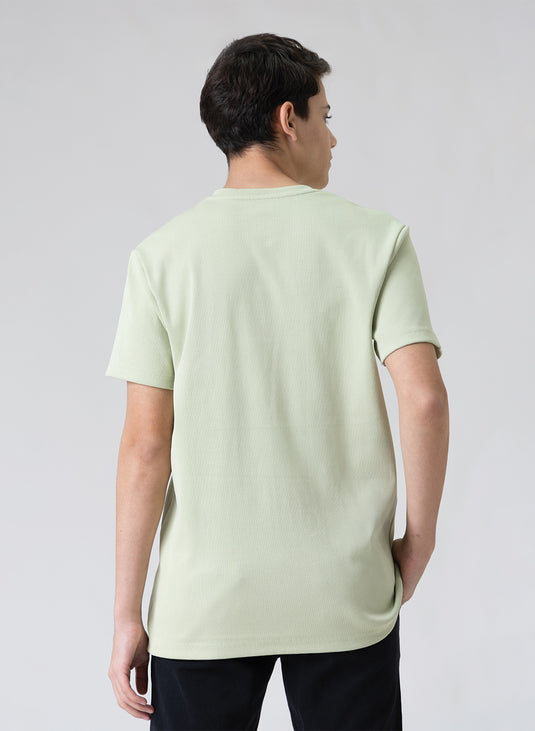 Ribbed zip-up crewneck