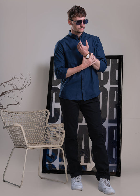 Casual Wear Heavy Wash Long Sleeve Shirt