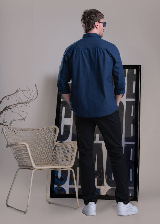 Casual Wear Heavy Wash Long Sleeve Shirt