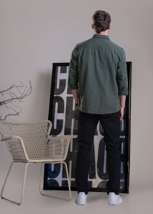 Casual Wear Flap Pocket Long Sleeve Shirt