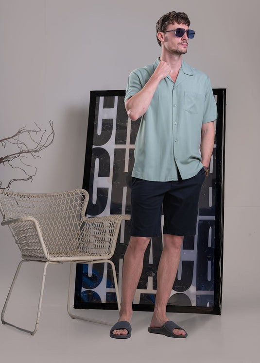 Graphic Printed Cuban Collar Shirt