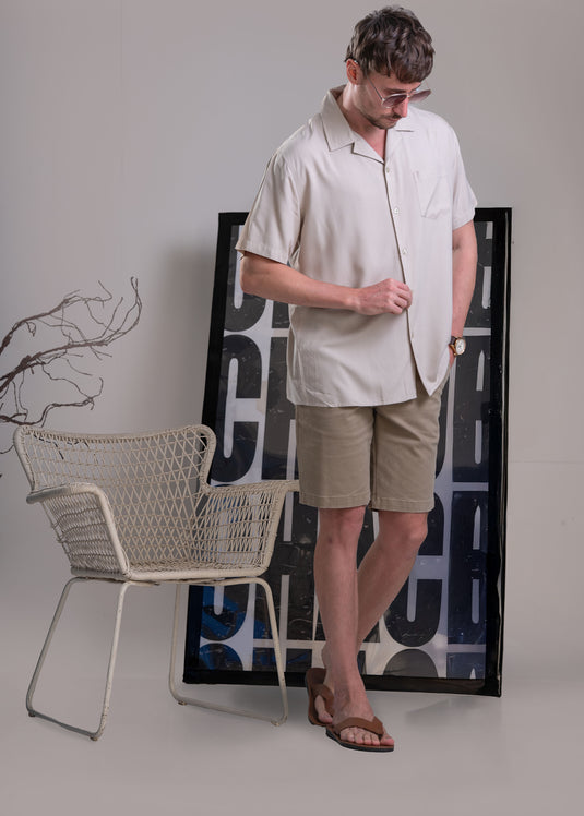 Graphic Printed Cuban Collar Shirt