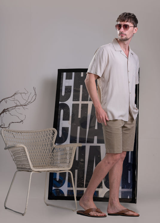 Graphic Printed Cuban Collar Shirt