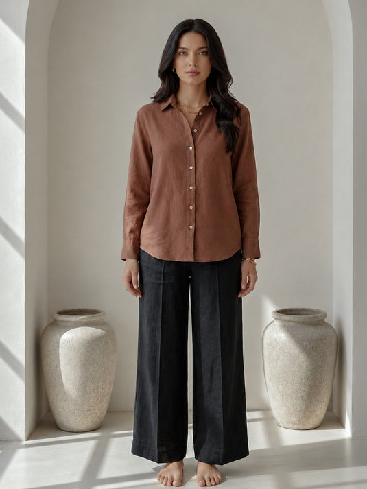 Oversized Basic Linen Shirt