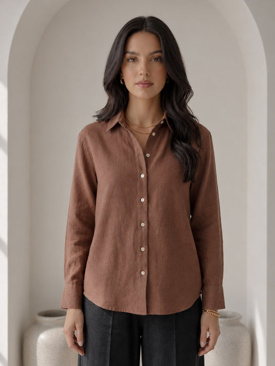 Oversized Basic Linen Shirt