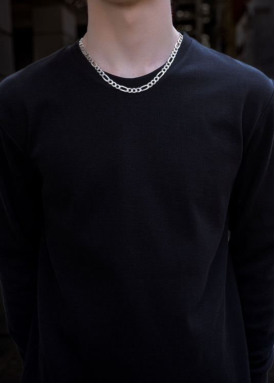 Ribbed crewneck sweater