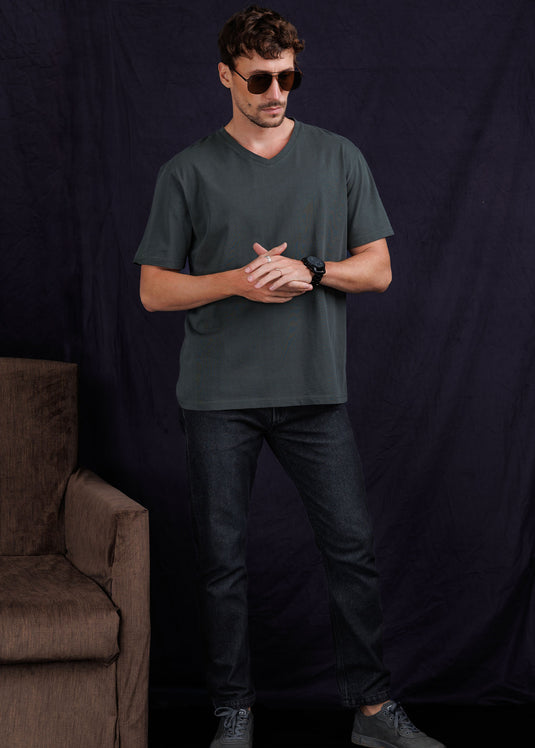 Casual Wear V-Neck T-Shirt