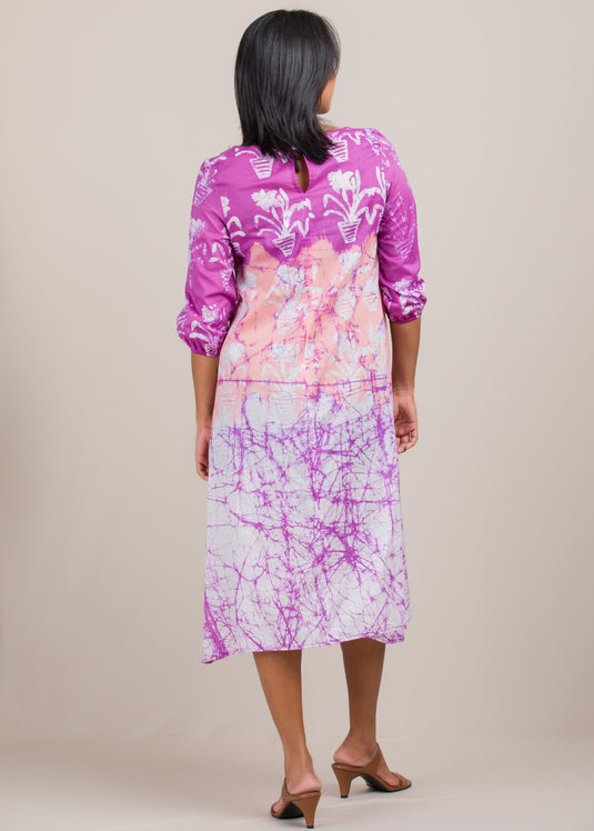puff sleeved batik dress