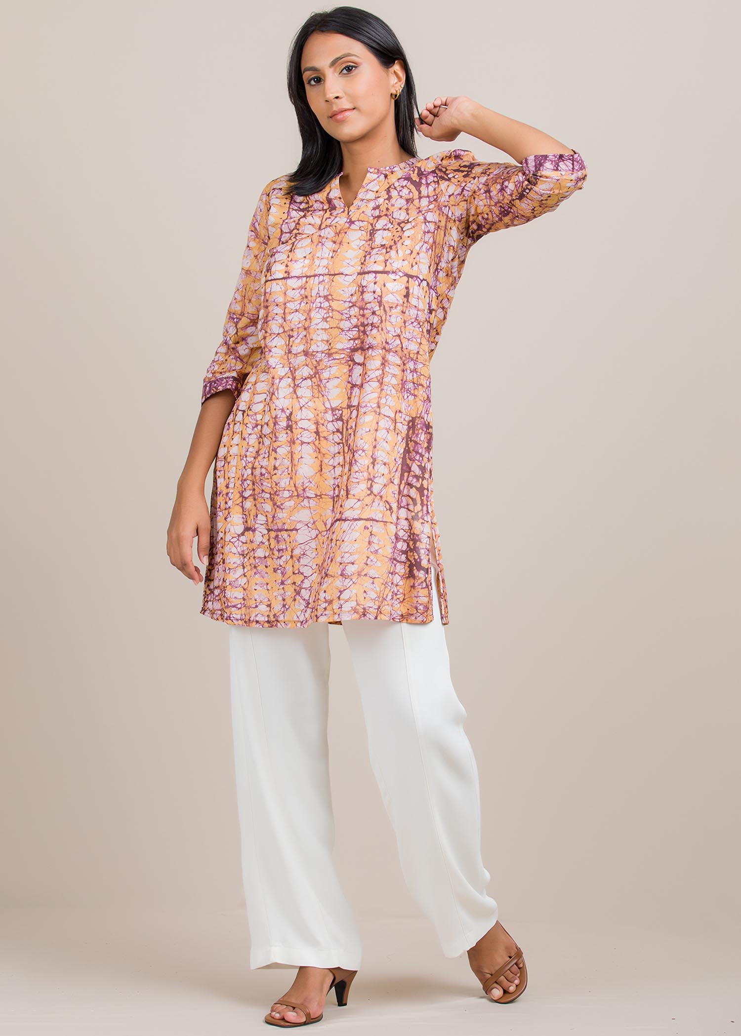 Batik kurtha top with cuff detailed