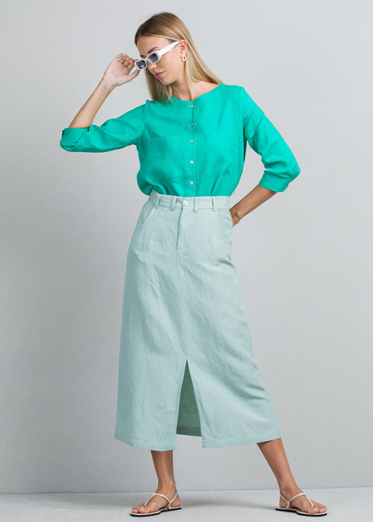 Button down blouse with pockets