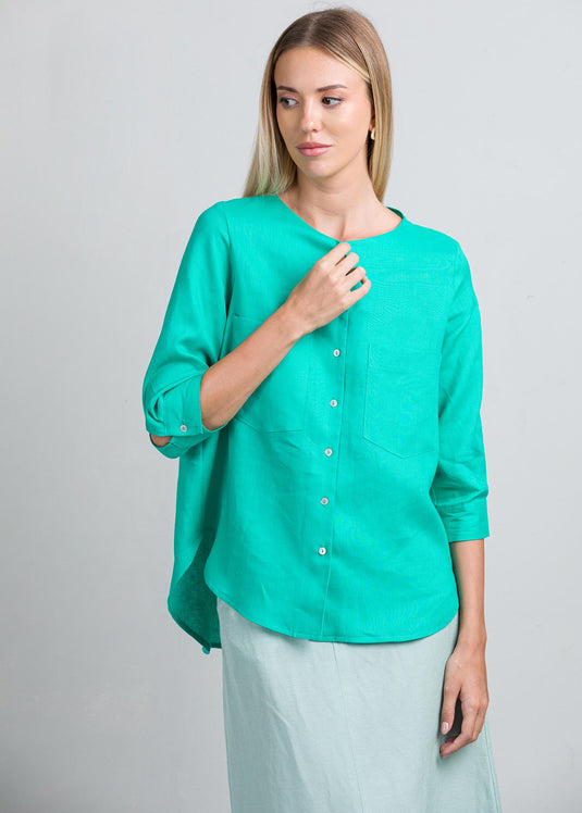 Button down blouse with pockets