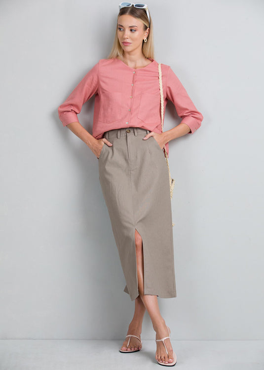 Button down blouse with pockets