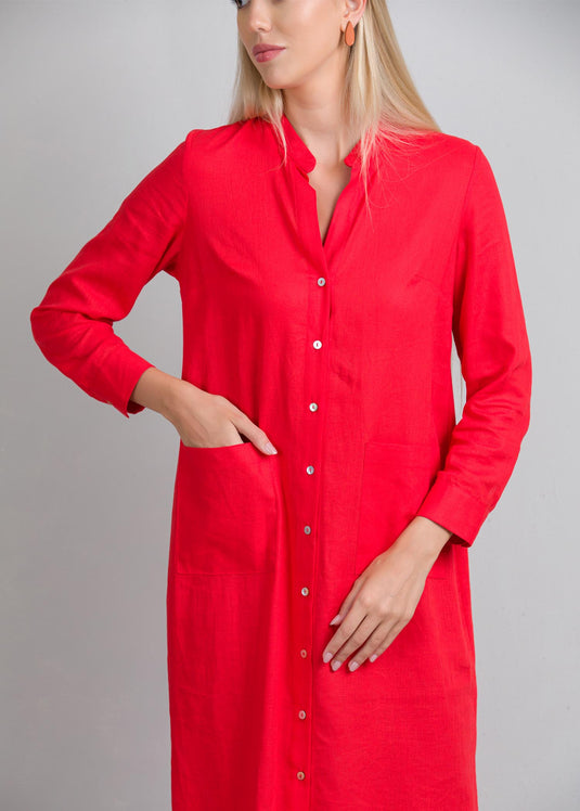 Button down dress with pockets