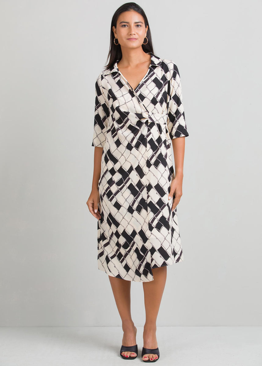 Mock wrap dress