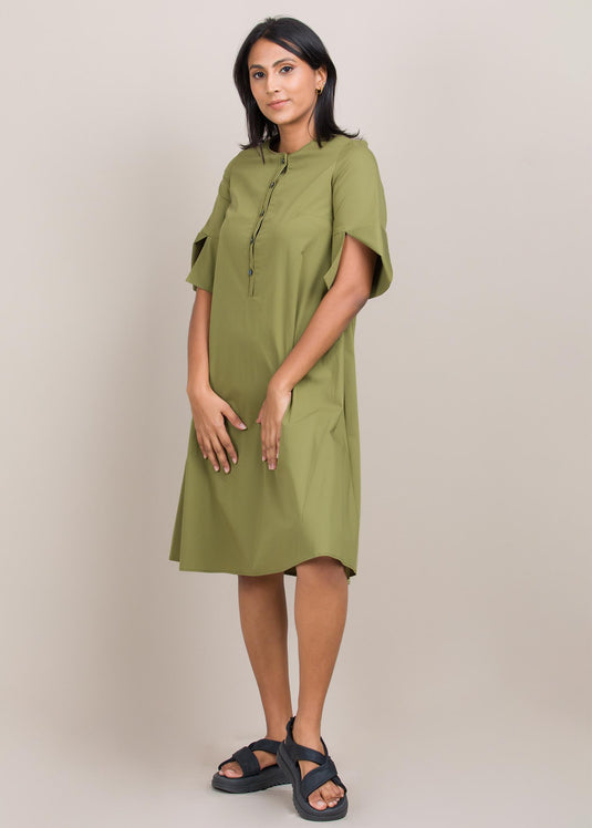 Dress with cuff detail