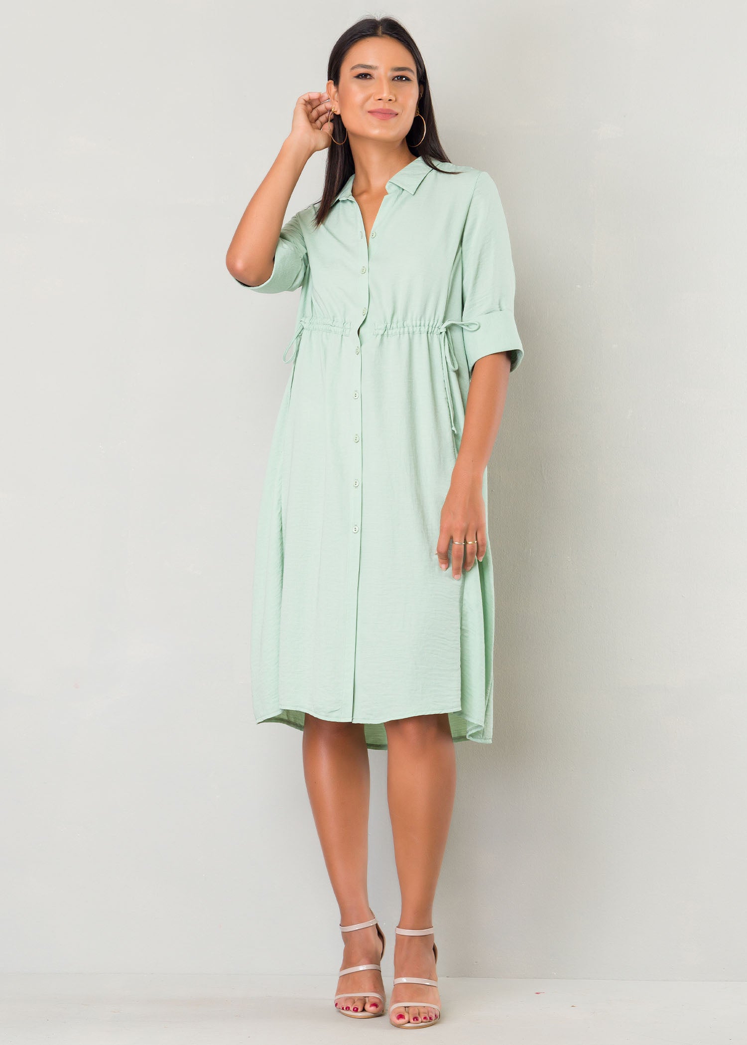 Button down dress with ties