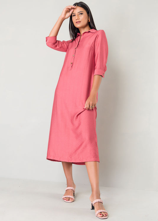 Midi length shirt dress