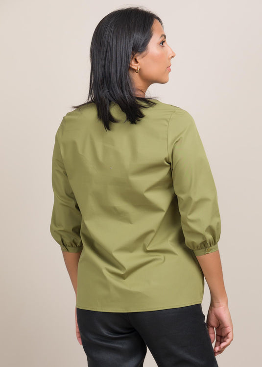 Button down shirt with pin tuck detail