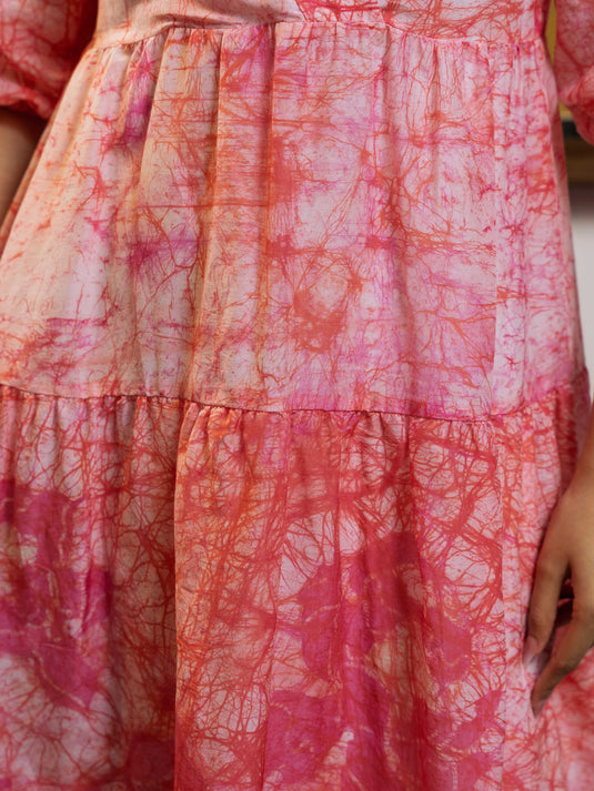 Batik crossover midi dress